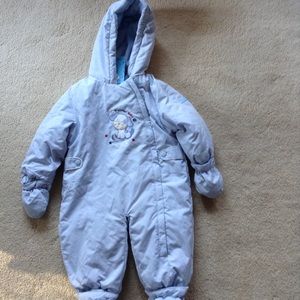 Light blue baby snowsuit